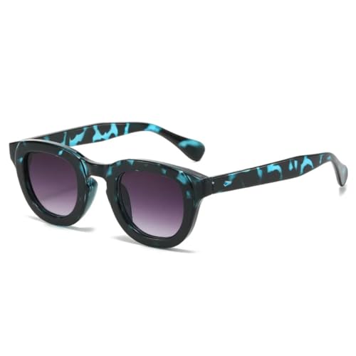 RRNTTTM Ovale Sonnenbrille Damen Nieten Shades UV400 Vintage Runde Herrenmode Luxus Graue Sonnenbrille Leopard (Leopardengrau) von RRNTTTM