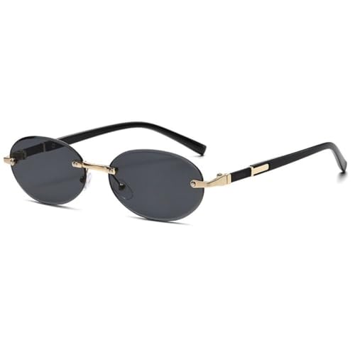 RRNTTTM Randlose Sonnenbrille mit UV400-Schutz, modische rahmenlose Sonnenbrillen für Damen und Herren (Oval C1) von RRNTTTM