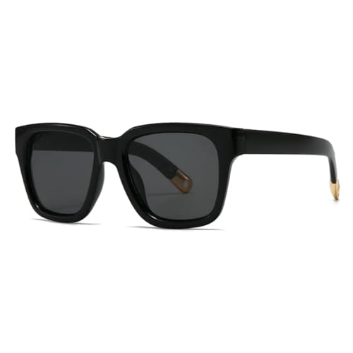 RRNTTTM Retro Damen Sonnenbrille Mode Leopard Shades UV400 Herren Punk Sonnenbrille (C1 Schwarz Schwarz) von RRNTTTM