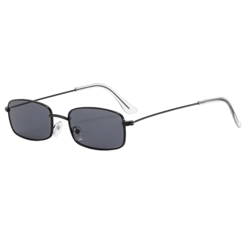 RRNTTTM Retro Kleine Sonnenbrille Damen Herren Metall Sonnenbrillen Mode Brillen Luxus Sonnenbrille UV400 Weiblich (schwarz) von RRNTTTM