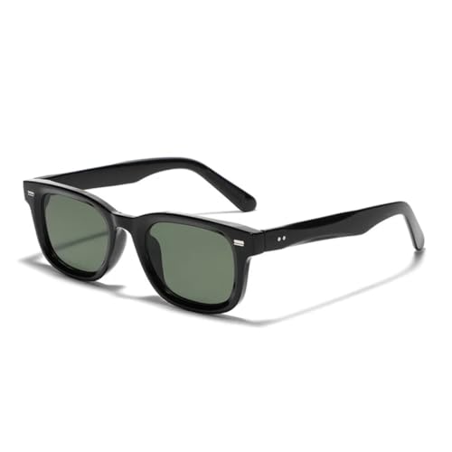 RRNTTTM Retro Kleine Sonnenbrille Damen Herren Nieten Orange Shades Fashion Eyewear Luxus Sonnenbrille UV400 Weiblich (schwarz grün) von RRNTTTM