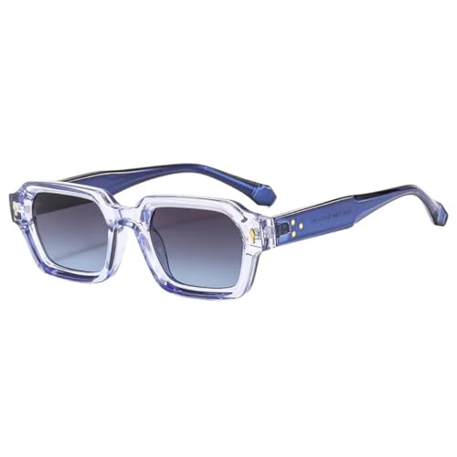 RRNTTTM Retro Kleine Sonnenbrille Damen Herren Nieten Shades Fashion Eyewear Luxus Sonnenbrille UV400 Weiblich (blau) von RRNTTTM