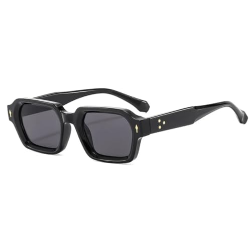 RRNTTTM Retro Kleine Sonnenbrille Damen Herren Nieten Shades Fashion Eyewear Luxus Sonnenbrille UV400 Weiblich (schwarz) von RRNTTTM