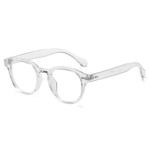 RRNTTTM Retro Runde Sonnenbrille Damen Mode Nieten Shades UV400 Herren Punk Leopard Sonnenbrille (Transparenter Rahmen) von RRNTTTM