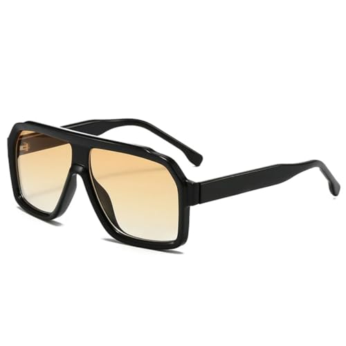 RRNTTTM Retro-Sonnenbrille für Herren, modisch, mit Farbverlauf, für Damen, Luxus-Sonnenbrille, UV400, fürs Autofahren im Freien (schwarz-orange) von RRNTTTM