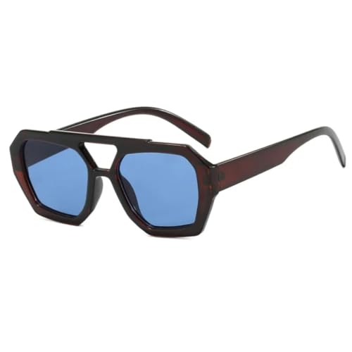 RRNTTTM Retro-Sonnenbrille mit Doppelsteg für Damen, großer Rahmen, Leopardenmuster, braun, Farbverlauf, modische Luxus-Sonnenbrille für Herren (C4) von RRNTTTM