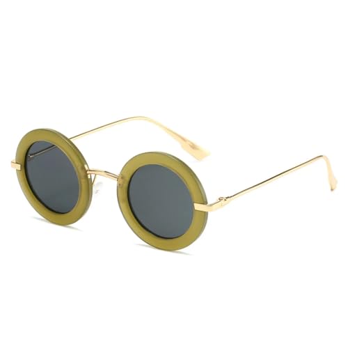 RRNTTTM Runde Retro-Sonnenbrille für Damen, Sonnenbrille für den Außenbereich (grün) von RRNTTTM
