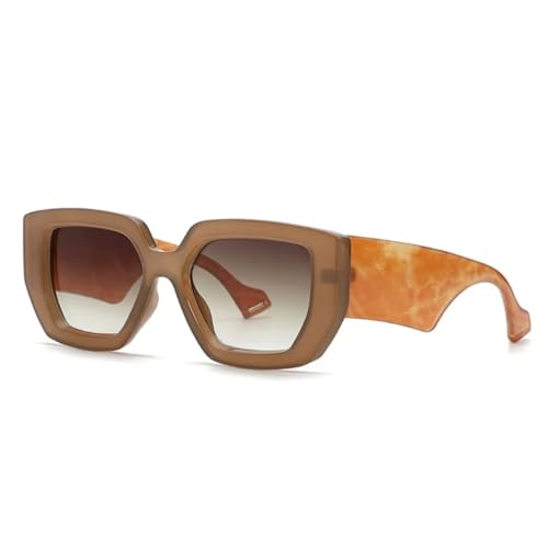 RRNTTTM Sonnenbrille Damen Breite Brille Beine Herren Shades Männlich Weiblich UV400 Retro Luxus (braun) von RRNTTTM