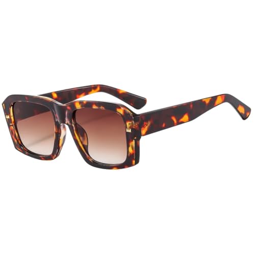RRNTTTM Sonnenbrille Damen Herren Blautöne Lila Weiblich Grün Männlich Retro Luxus UV400 (Leopard) von RRNTTTM