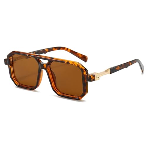 RRNTTTM Sonnenbrille Damen Herren Retro Sonnenbrille Damen Luxus Sonnenbrille Vintage Mode UV400 (Leopard) von RRNTTTM
