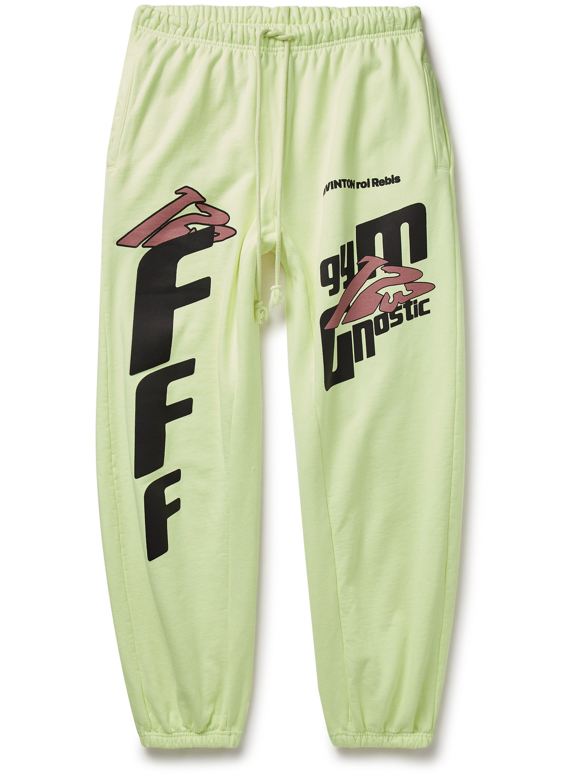 RRR123 - Fasting for Faster Tapered Printed Cotton-Jersey Sweatpants - Men - Green - 1 von RRR123