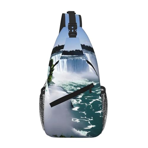 RRSZCC Niagara Fall Sling Brusttasche für Damen und Herren, kleine Umhängetasche, wasserdicht, Mini-Crossbody-Tagesrucksack zum Wandern von RRSZCC