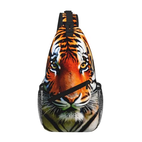 RRSZCC Tiger Stripes Orange Pattern Sling Chest Bag For Men And Women Small Shoulder Bag Waterproof Mini Crossbody Daypack For Hiking von RRSZCC