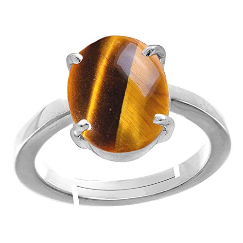 RRVGEM 6,50 Ratti natürlicher erdabgebauter Tigerauge/Tigerauge/Tigerauge/Tigerauge, natürlich zertifizierter Tigeraugen-Ring, versilberter Chitti-Stein, für Damen und Herren – zertifiziert, RRVGEM 6,50 Ratti natürlicher erdabgebauter Tigerauge/Tigerauge/Tigerauge/Tigerauge, natürlich zertifizierter Tigeraugen-Ring, versilberter Chitti-Stein, für Damen und Herren – zertifiziert, von RRVGEM