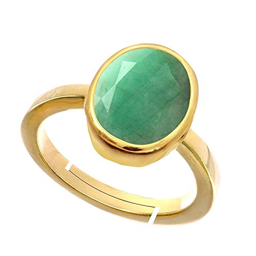 RRVGEM 7,25 Karat grüner Smaragd, verstellbarer vergoldeter grüner Panna-Ring, zertifiziert für Damen und Herren, zertifiziert – zertifiziert, vergoldet, Smaragd, Vergoldet, Smaragd RRVGEM 7,25 Karat grüner Smaragd, verstellbarer vergoldeter grüner Panna-Ring, zertifiziert für Damen und Herren, zertifiziert – zertifiziert, vergoldet, Smaragd, Vergoldet, Smaragd von RRVGEM