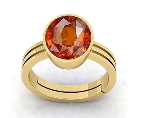 RRVGEM Gomed Ring 12,25 Ratti 12,00 Karat Zertifiziert A+ Qualität natürlicher Hessonit Granat Gomed Verstellbarer Goldring für Damen und Herren von LAB zertifiziert, vergoldet, Granat, Vergoldet, RRVGEM Gomed Ring 12,25 Ratti 12,00 Karat Zertifiziert A+ Qualität natürlicher Hessonit Granat Gomed Verstellbarer Goldring für Damen und Herren von LAB zertifiziert, vergoldet, Granat, Vergoldet, von RRVGEM