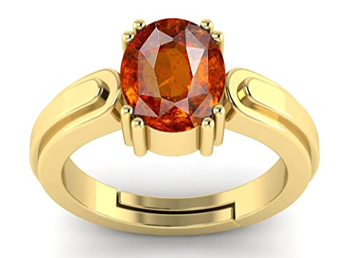 RRVGEM Gomed Ring 12,25 Ratti zertifiziert A+ Qualität natürlicher Hessonit Granat Gomed verstellbarer Goldring loser Edelstein für Damen und Herren von LAB – zertifiziert, vergoldet, Granat, RRVGEM Gomed Ring 12,25 Ratti zertifiziert A+ Qualität natürlicher Hessonit Granat Gomed verstellbarer Goldring loser Edelstein für Damen und Herren von LAB – zertifiziert, vergoldet, Granat, von RRVGEM