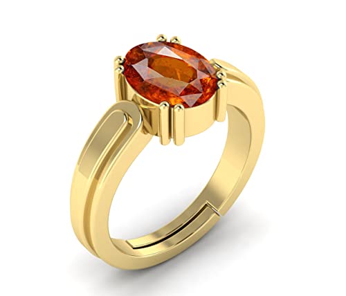 RRVGEM Gomed Ring 5,50 Ratti zertifiziert A+ Qualität natürlicher Hessonit Granat Gomed verstellbarer Goldring loser Edelstein für Damen und Herren von LAB – zertifiziert, vergoldet, Granat, RRVGEM Gomed Ring 5,50 Ratti zertifiziert A+ Qualität natürlicher Hessonit Granat Gomed verstellbarer Goldring loser Edelstein für Damen und Herren von LAB – zertifiziert, vergoldet, Granat, von RRVGEM