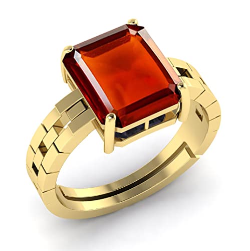 RRVGEM Gomed Ring 9,50 Ratti zertifiziert A+ Qualität natürlicher Hessonit Granat Gomed verstellbarer Goldring loser Edelstein für Damen und Herren von LAB – zertifiziert, Vergoldet, Granat RRVGEM Gomed Ring 9,50 Ratti zertifiziert A+ Qualität natürlicher Hessonit Granat Gomed verstellbarer Goldring loser Edelstein für Damen und Herren von LAB – zertifiziert, Vergoldet, Granat von RRVGEM