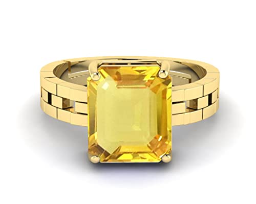 RRVGEM Ring mit gelbem Saphir, zertifiziert natürlich, 9,55 Karat – 10,25 Ratti-zertifiziert, unbeheizt, gelber Saphir, Pukhraj-Edelsteinring, vergoldeter Ring für Damen und Herren, Labor, RRVGEM Ring mit gelbem Saphir, zertifiziert natürlich, 9,55 Karat – 10,25 Ratti-zertifiziert, unbeheizt, gelber Saphir, Pukhraj-Edelsteinring, vergoldeter Ring für Damen und Herren, Labor, von RRVGEM