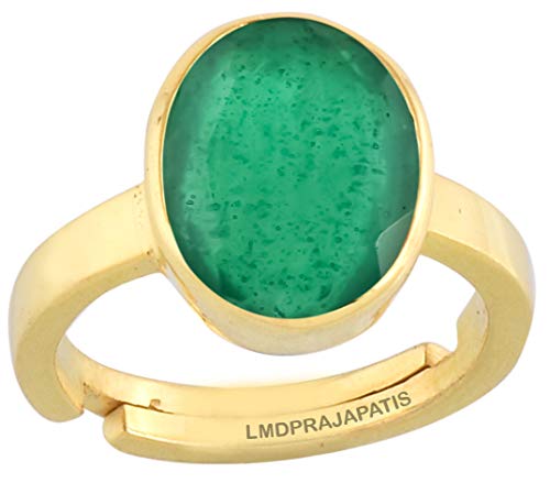 RRVGEM Ring mit natürlichem Panna-Stein, vergoldet, verstellbar, 7,50 Karat, Rashi Ratna, zertifiziert für Damen und Herren, von Lab-zertifiziert, Vergoldet, Smaragd RRVGEM Ring mit natürlichem Panna-Stein, vergoldet, verstellbar, 7,50 Karat, Rashi Ratna, zertifiziert für Damen und Herren, von Lab-zertifiziert, Vergoldet, Smaragd von RRVGEM