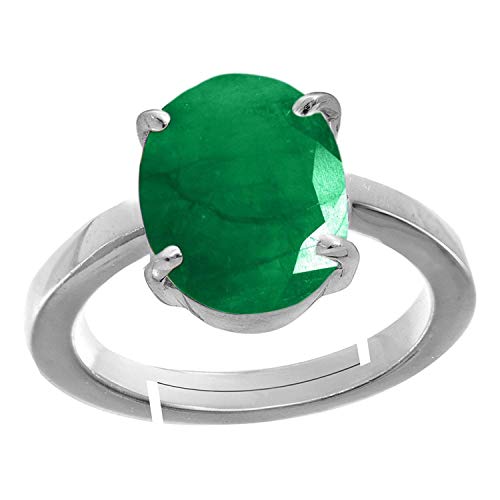 RRVGEM Zertifizierter natürlicher 8,00 Karat – 8,25 Ratti sambischer Smaragd Panna versilberter astrologischer Zweck, verstellbarer Ring für Damen und Herren, Labor-zertifiziert, versilbert, Smaragd, RRVGEM Zertifizierter natürlicher 8,00 Karat – 8,25 Ratti sambischer Smaragd Panna versilberter astrologischer Zweck, verstellbarer Ring für Damen und Herren, Labor-zertifiziert, versilbert, Smaragd, von RRVGEM
