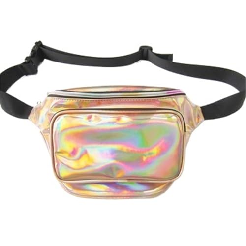 Bauchtasche Glitzer 20 Stück Oberschenkeltaschen Gürteltasche for Frauen PU-Laser-Hüfttasche holografische Beintasche Leder for Damengürtel(Gold) von RRYPBOVG