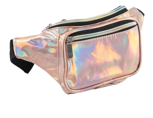Bauchtasche Glitzer Holografische Gürteltasche for Damen und Herren, Wasserabweisende Umhängetasche mit Mehreren Taschen und verstellbaren Gürteln(Color24) von RRYPBOVG