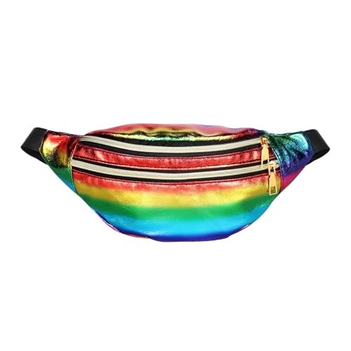 Bauchtasche Glitzer Taillentasche for Damen, Gürteltasche, Schultertasche, holografische Designer-Hüfttaschen, Party-Reise-Handytasche(Multicolor) von RRYPBOVG