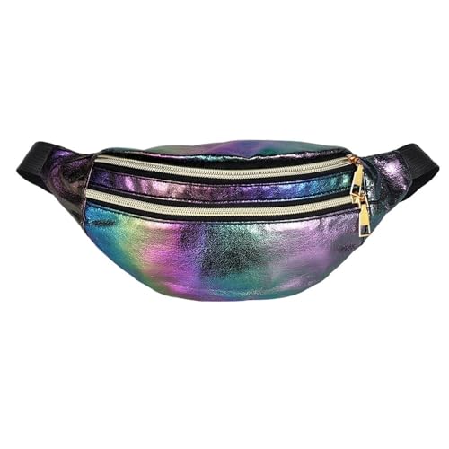 Bauchtasche Glitzer Taillentasche for Damen, Gürteltasche, Schultertasche, holografische Designer-Hüfttaschen, Party-Reise-Handytasche(Purse) von RRYPBOVG