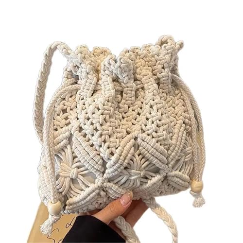 Beuteltasche Damen Strohtasche Damen - Boho Beach Crossbody, verstellbare wasserdichte & handgewebte Seaside Bucket Handtasche(Color1) von RRYPBOVG