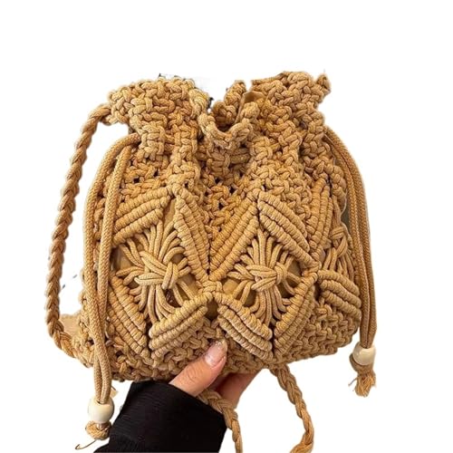 Beuteltasche Damen Strohtasche Damen - Boho Beach Crossbody, verstellbare wasserdichte & handgewebte Seaside Bucket Handtasche(Color2) von RRYPBOVG