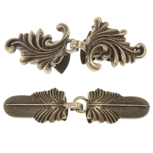 Clips Für Kleidung 1 Set Vintage Strickjacke Clip Pin Verschluss Set Schal Bluse Brosche for Frauen Mode Schmuck(Antique Bronze 3) von RRYPBOVG