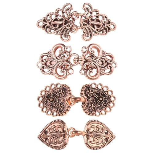 Clips Für Kleidung 1 Set Vintage Strickjacke Clip Pin Verschluss Set Schal Bluse Brosche for Frauen Mode Schmuck(Antique Copper 1) von RRYPBOVG