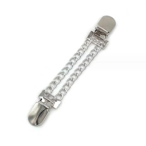 Clips Für Kleidung 2 Stück Cardigan Clip Hemd Pullover Kragen Ente Clip Perle Strass Bluse Schnalle Kleidung Dekoration Brosche Pin(Silver) von RRYPBOVG