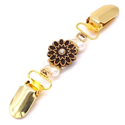 Clips Für Kleidung 2 stücke Frauen Strickjacke Kragen Clip Pullover Schal Clips Broschen Kristall Charme Brosche Pins Schmuck Mit Ente-mund Clip halter(3) von RRYPBOVG