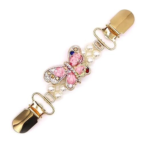 Clips Für Kleidung 2 stücke Frauen Strickjacke Kragen Clip Pullover Schal Clips Broschen Kristall Charme Brosche Pins Schmuck Mit Ente-mund Clip halter(5) von RRYPBOVG