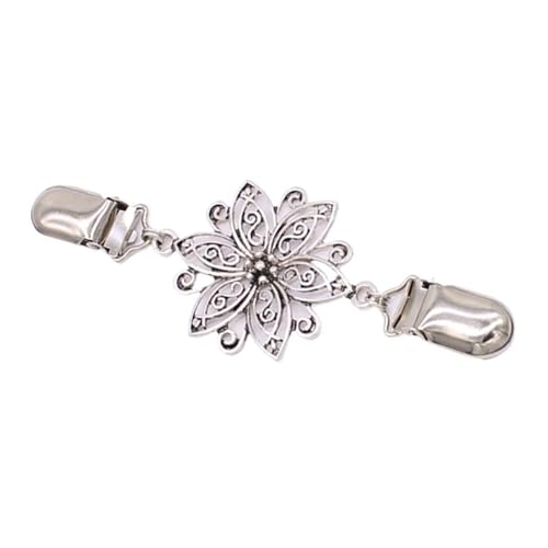 Clips Für Kleidung 2 stücke Retro Metall Strickjacke Clip Pullover Clip for Frauen Schal Clip Weste Top Mädchen Pullover Schal Halter Ring Broschen for Frauen Schmuck(2) von RRYPBOVG