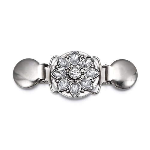 Clips Für Kleidung 2 stücke Vintage Strickjacke Clip Frauen Schal Bluse Kragen Pullover Schal Verschluss Charme Glänzenden Strass Pin Mode(C) von RRYPBOVG