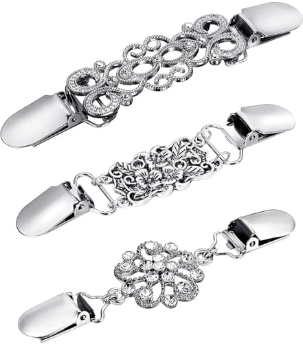 Clips Für Kleidung 3 Stück Pullover Schal Clips Kleider Strickjacke Kragen Brosche Clip Vintage Hemden Clips for Frauen(2) von RRYPBOVG