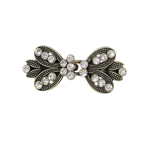 Clips Für Kleidung 3 Stück Retro Pullover Swirl Clip Cape Mantel Clips Bluse Hemd Revers Kragen Strickjacke Clip Mode Frauen Mädchen Glänzende Kristall Pin Brosche(Style 1 bronze) von RRYPBOVG