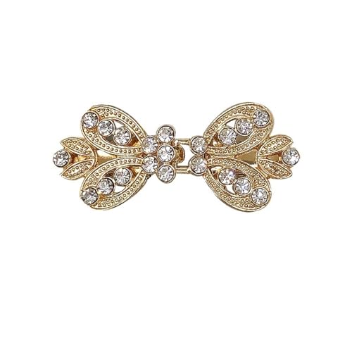 Clips Für Kleidung 3 Stück Retro Pullover Swirl Clip Cape Mantel Clips Bluse Hemd Revers Kragen Strickjacke Clip Mode Frauen Mädchen Glänzende Kristall Pin Brosche(Style 1 golden) von RRYPBOVG