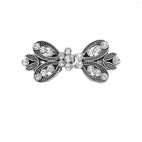 Clips Für Kleidung 3 Stück Retro Pullover Swirl Clip Cape Mantel Clips Bluse Hemd Revers Kragen Strickjacke Clip Mode Frauen Mädchen Glänzende Kristall Pin Brosche(Style 1 silver) von RRYPBOVG