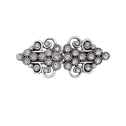 Clips Für Kleidung 3 Stück Retro Pullover Swirl Clip Cape Mantel Clips Bluse Hemd Revers Kragen Strickjacke Clip Mode Frauen Mädchen Glänzende Kristall Pin Brosche(Style 2 silver) von RRYPBOVG