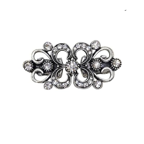 Clips Für Kleidung 3 Stück Retro Pullover Swirl Clip Cape Mantel Clips Bluse Hemd Revers Kragen Strickjacke Clip Mode Frauen Mädchen Glänzende Kristall Pin Brosche(Style 3 silver) von RRYPBOVG