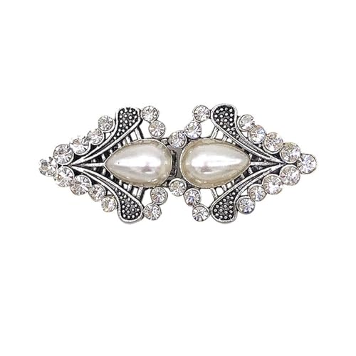 Clips Für Kleidung 3 Stück Retro Pullover Swirl Clip Cape Mantel Clips Bluse Hemd Revers Kragen Strickjacke Clip Mode Frauen Mädchen Glänzende Kristall Pin Brosche(Style 4 silver) von RRYPBOVG