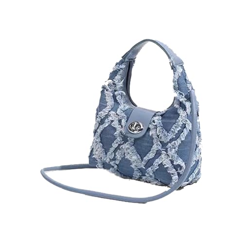 Jeans Tasche Damen Denim Diamond Check Single Shoulder Crossbody Achseltasche Damen von RRYPBOVG
