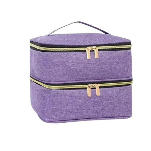 Nagellack Organizer Tragbare doppelschichtige Nagellack-Aufbewahrungstasche for 30 Flaschen, Organizer, Reise-Aufbewahrungsbox for ätherische Öle, Multifunktions-Aufbewahrungstasche, 18 cm x 20 cm x 3 von RRYPBOVG