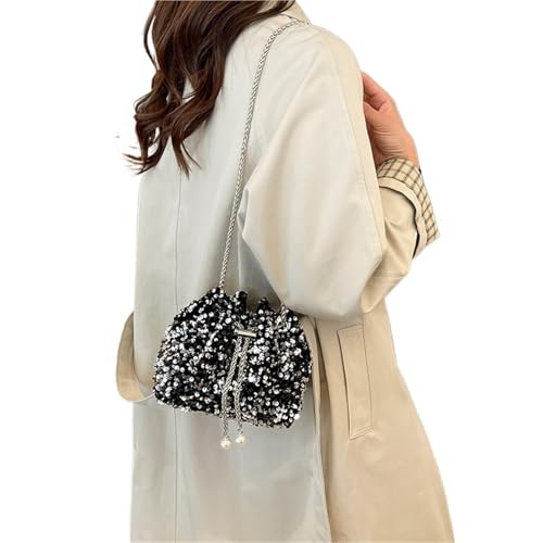RRYPBOVG Beuteltasche Damen Banketttasche, Pailletten-Beuteltasche for Damen, vielseitige Umhängetasche mit einer Schulter, Damentasche(Silver) von RRYPBOVG