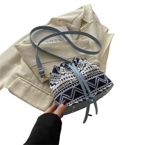 RRYPBOVG Beuteltasche Damen Eine exquisite Mini-Umhängetasche aus Stoff mit Blumenmuster, gefüttert Polyesterfaser, Kordelzugverschluss(Color 04) von RRYPBOVG